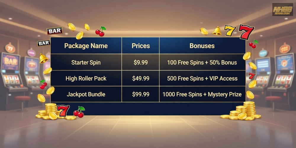 Bảng giá chi tiết các gói chơi game nổ hũ rút tiền mặt nh88 cập nhật 2025