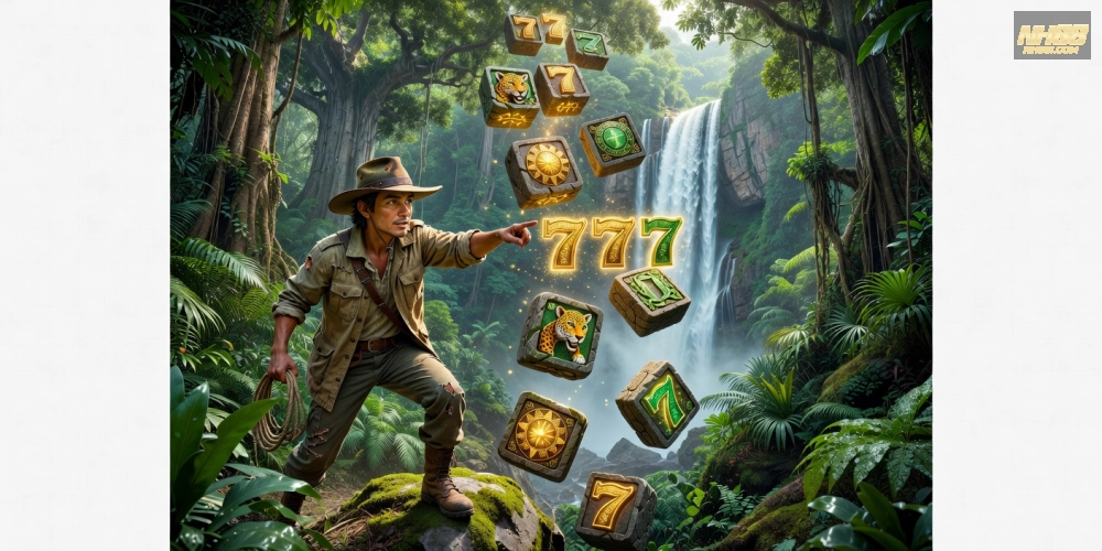 Trải nghiệm game Gonzo's Quest với hiệu ứng nổ khối độc đáo trong nổ hũ nh88